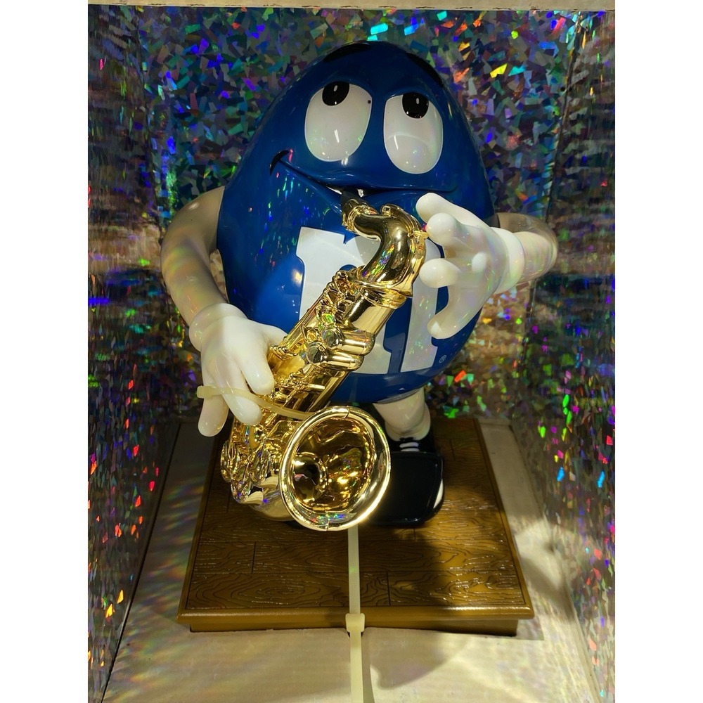M&M's Blues Cafe Candy Dispenser Blue Peanut M&M Jazz Saxophone Player‎ Limited